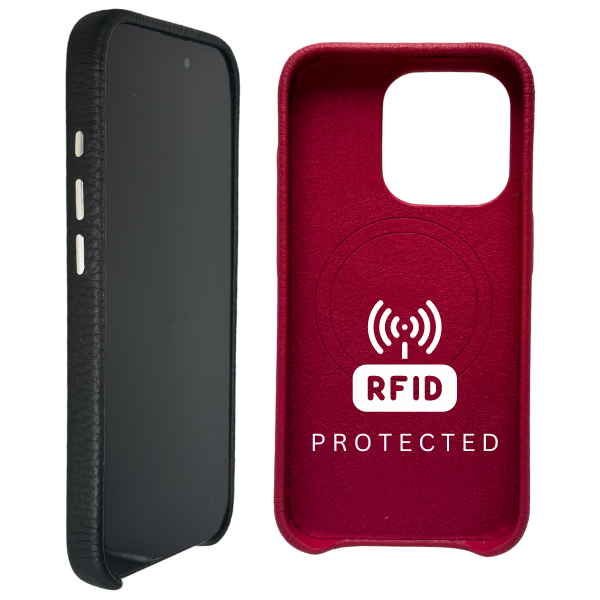 Onze Flagship leren telefoonhoes met naam of initialen