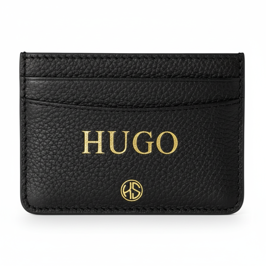 Black cardholder with HUGO lettering