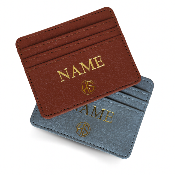 Kaarthouder Vegan Leer met naam of initialen