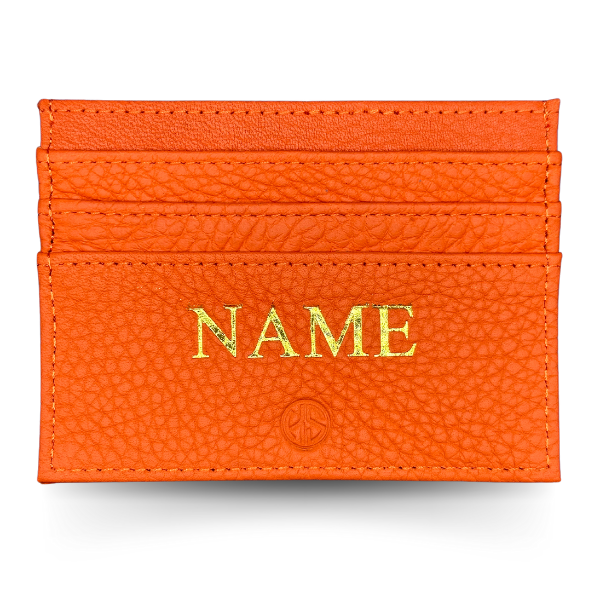 Leren kaarthouder met naam of initialen, 6 vakken