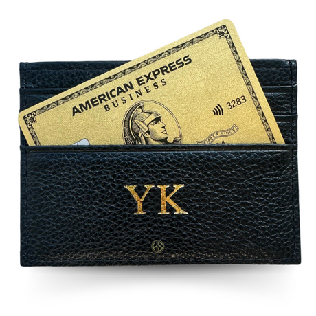 Cardholder genuine leather with name or initials