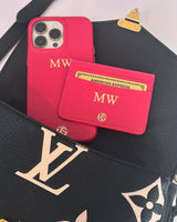 Onze Flagship leren telefoonhoes met naam of initialen