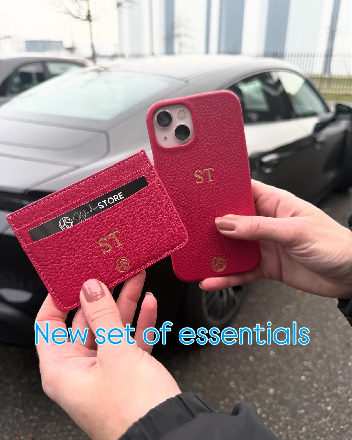 Onze Flagship leren telefoonhoes met naam of initialen