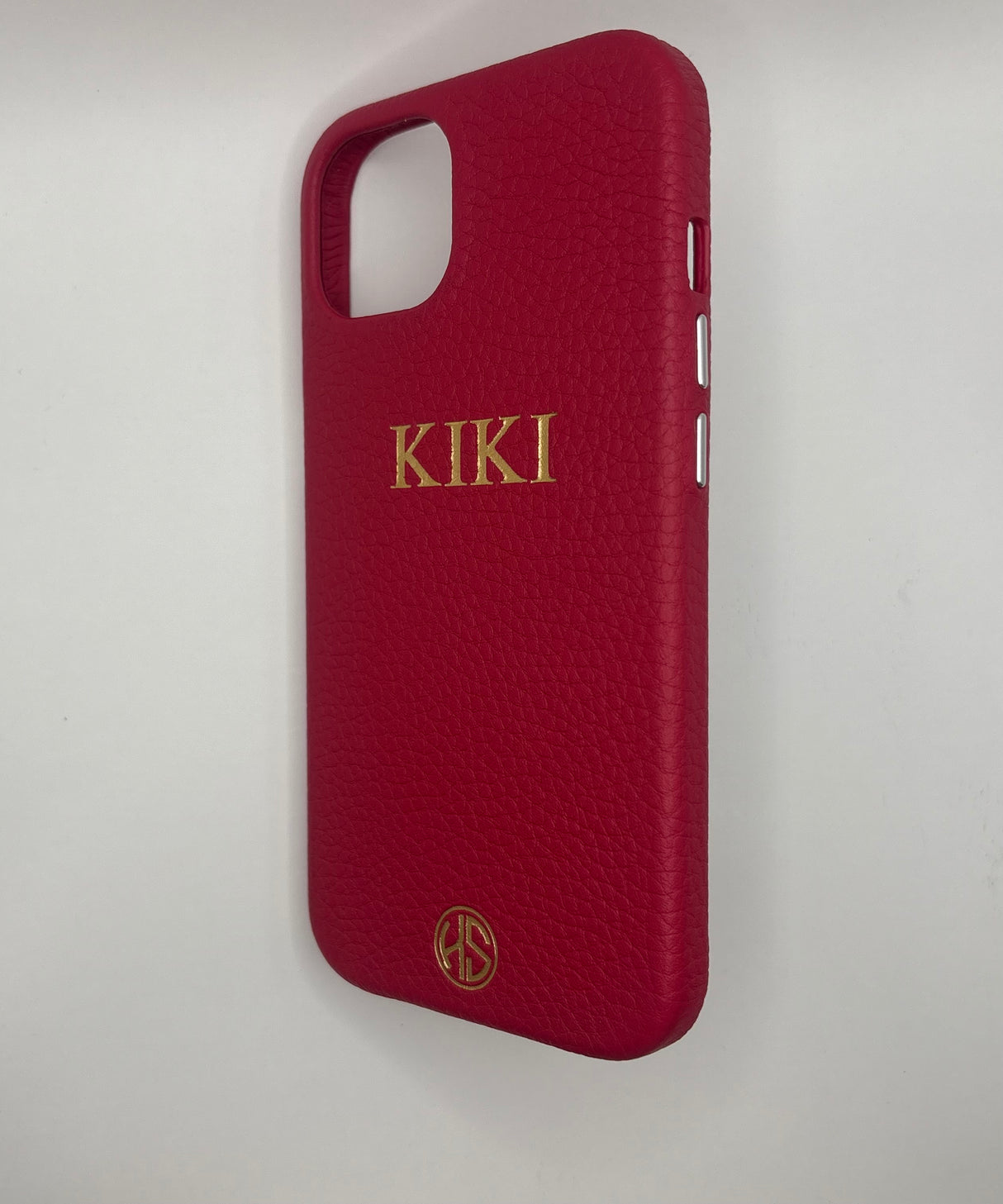 Onze Flagship leren telefoonhoes met naam of initialen