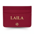 Enhanced burgundy cardholder with high-quality LAILA lettering