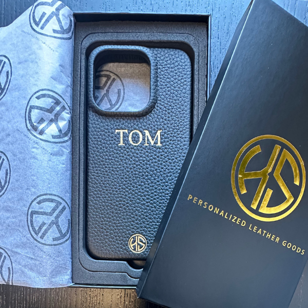 Our Flagship leather phonecase with name or initials