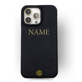 Onze Flagship leren telefoonhoes met naam of initialen