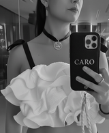 Onze Flagship leren telefoonhoes met naam of initialen